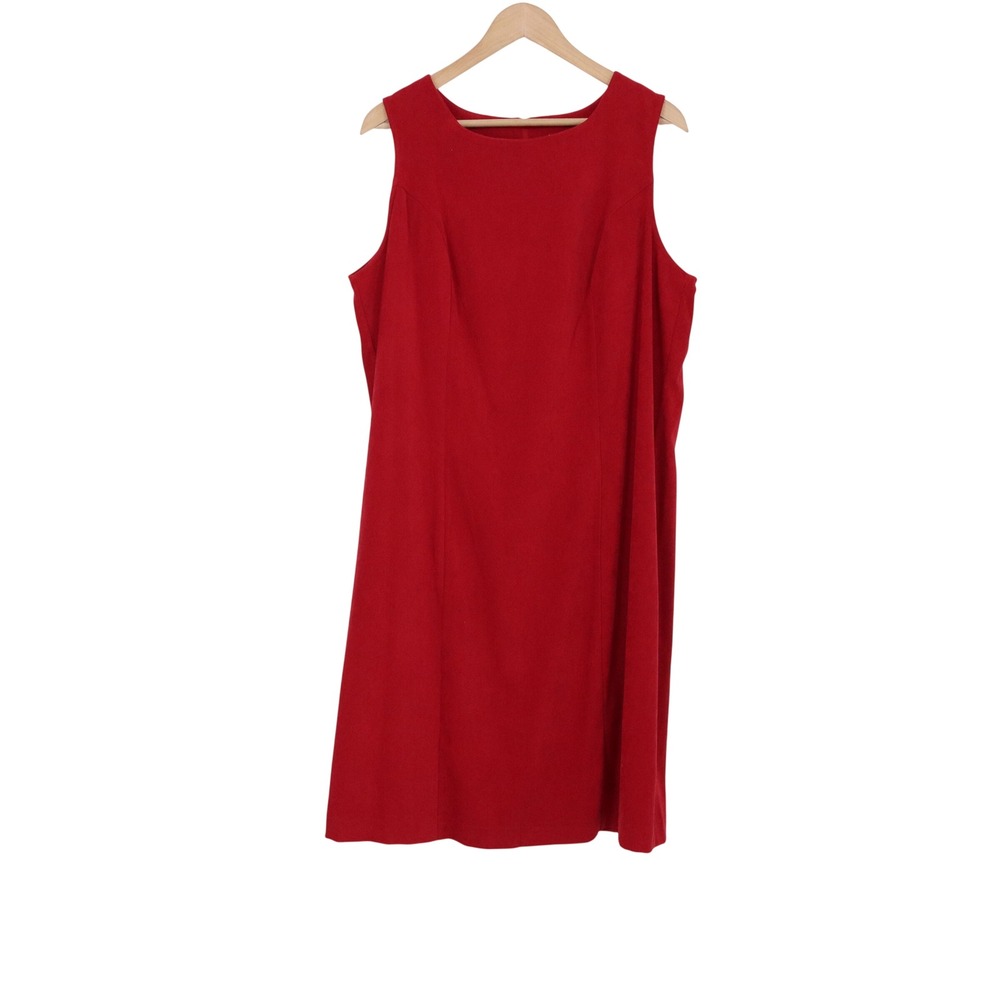 Unbranded Dress Womens 18W Sheath Red Sleeveless Stretch Knee Length Excellent